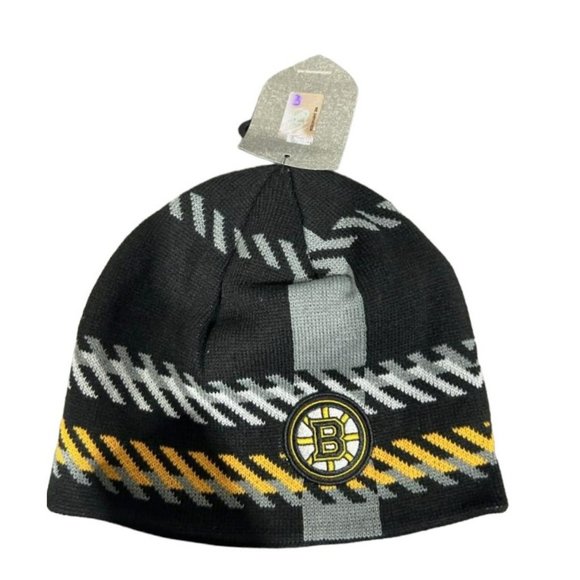 BOSTON BRUINS '47 CUFFLESS KNIT BEANIE HAT WINTER CAP OLD TIME HOCKEY NHL NEW - Picture 1 of 6